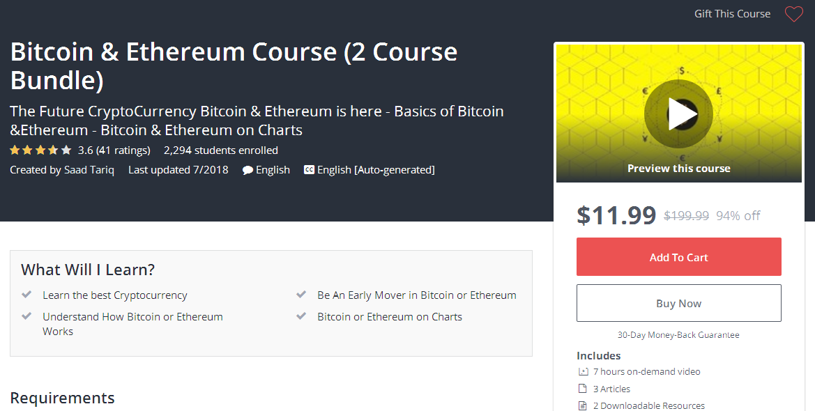 cryptocurrency bitcoin ethereum course